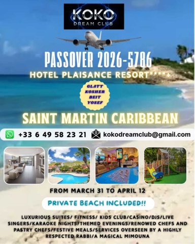 Passover 2026 program at Port de Plaisance Resort in Saint Martin with marina views and luxury suites