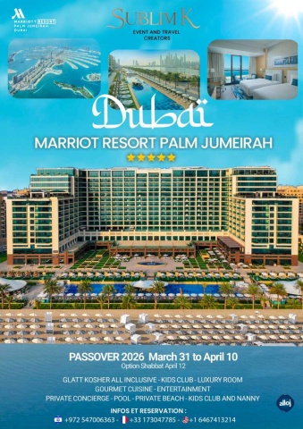 Celebrate Passover 2026 with Sublim’K at the 5-star Marriott Resort Palm Dubai.