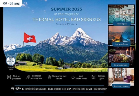 Kosher Summer Vacation in Switzerland – Hotel Bad Serneus Alpine Getaway