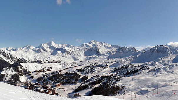 A Panorama of a part of the La Plagne ski resort